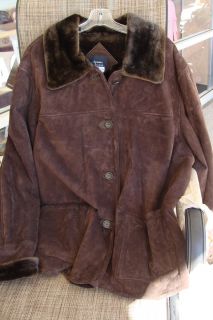 Dennis Basso Womens Brown Winter Jacket Coat w Faux Fur Lining Plus
