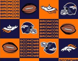 NFL Denver Broncos Licensed Fleece Fabric 3 Yards Auction