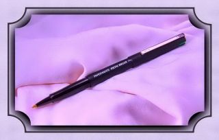 Crown Gripper Metallic Blue Ballpoint Pen w Cushion Grip Gold Accents