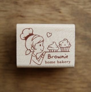 Decorative Stamps Rubber Stamp Cupcake Girl