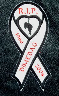 dimebag darrell tribute ribbon patch made in texas by fans