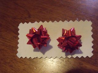  Holiday Earrings Red Christmas Bows Studs