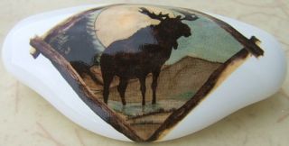 Ceramic Cabinet Drawer Pull Moose Silhouette Lodge 2