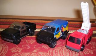 Vintage Tonka Mini Pick Up Truck Fire Engine Van Lot of 3 Free