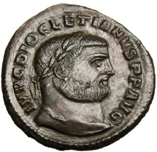 Diocletian Follis Genius Antioch Mint 300 301 Ad Roman