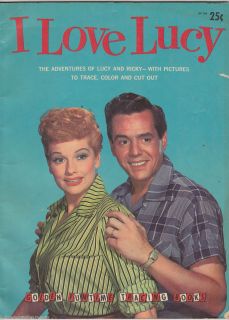 Love Lucy Desi Arnaz Vintage 1950s Graphic Art Tracing Coloring Book