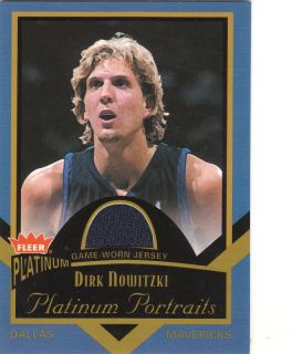 02 3 Fleer Platinum Portraits Dirk Nowitzki Jersey Card
