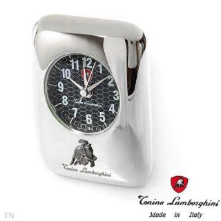 Lamborghini Desk Clock from Their Luxury Silver Collection