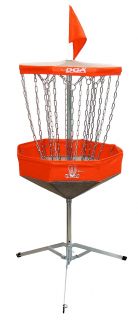 the mach lite portable disc golf basket is compact light