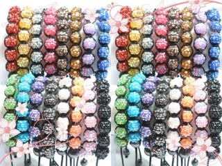 New 16pcs AB Disco Ball Charms Friendship Charm Bracelets Beads Bangle