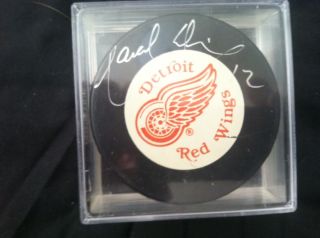 Marcel Dionne Hand Signed Detroit Red Wings Signed Hockey Puck