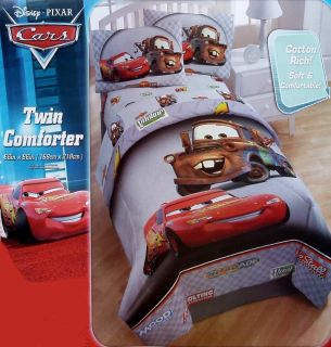 Disney Cars Lightning McQueen Mater Twin Comforter Sheets 4pc Bedding