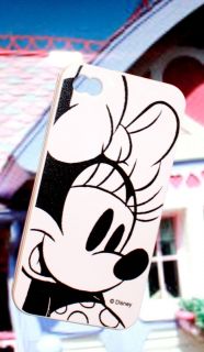 iPhone 4 4G 4S Hard Cover Case Disney White Grey Minnie Mouse Gel