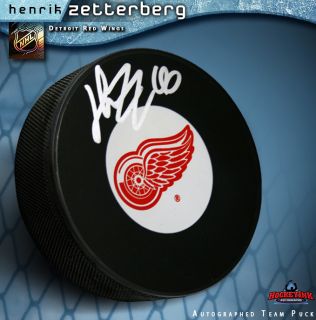 Henrik Zetterberg Signed Detroit Red Wings Puck