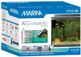 New Marina Style 20 Deluxe Glass Aquarium Kit 20 Gallons