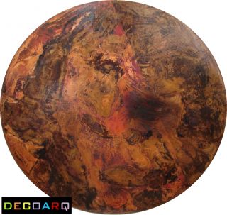 54 Round Copper Table Top RARE Very Stained Finish Hand Hammered Free