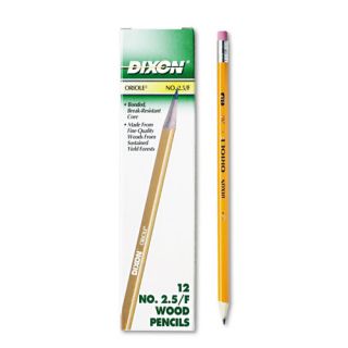 Dixon Oriole Woodcase Pencil F 2 5 Yellow Barrel 12 PK DZ DIX12875