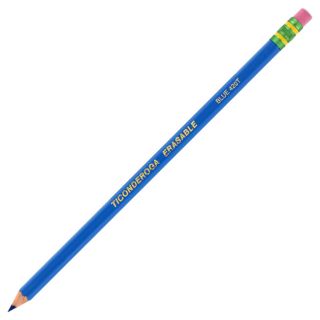 Dixon Ticonderoga Erasable Colored Pencils, 2.6 mm, Blue Lead/Barrel