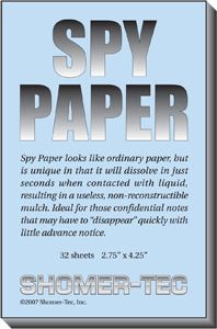 Spy Paper Dissolving Paper Just Add Water It Disappears