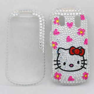 Bling Diamond Silver Kitty Hard Case Cover for Samsung Intensity II 2