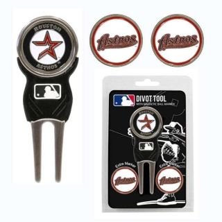 Houston Astros MLB Licensed Golf Divot Tool with 3 Ball Markers Set
