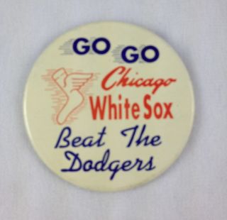 1959 Chicago White Sox vs Los Angeles Dodgers World Series Button Pin
