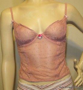 BETSEY JOHNSON Pink 34C Lace Bustier BNWT $78