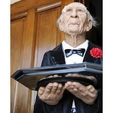 Dobson the Butler Life size 6 foot tall Shaking Old man Halloween