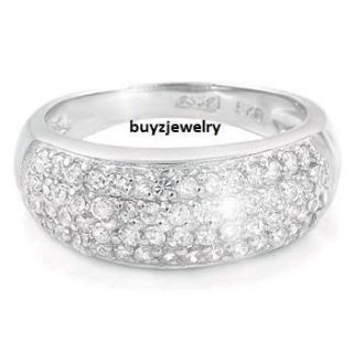 Carats Diamond Alternative Pave Dome Ring 14k White Gold over Silver