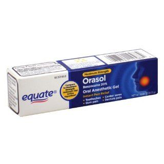 Equate   Orasol, Oral Anesthetic Gel, Benzocaine 20%, 0.33 oz (Compare