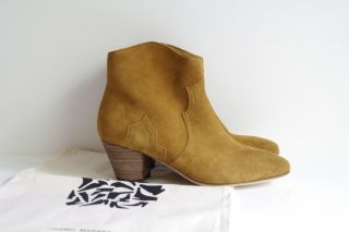 ISABEL MARANT Dicker CAMEL Tan Light Brown western ankle Boots Shoes