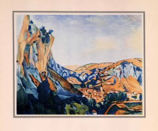 1941 Photolithograph Andre Derain Landscape Art Valley Lot Vers France