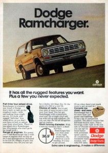 1975 dodge ramcharger truck original color ad