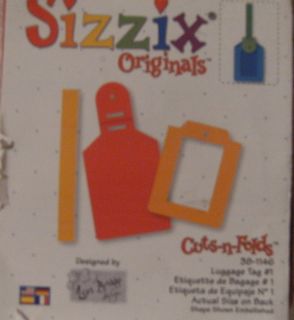 Sizzix Red Die ~ Cuts N Folds ~ Luggage Tag #1 38 1147