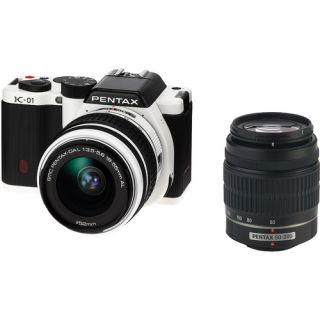 Pentax  K 01_(White)_Digital_Camera_With_18 55mm_&_50 200mm_Lenses