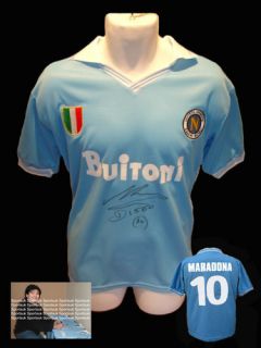 Diego Maradona signed Napoli 1984 Shirt / Jersey PROOF