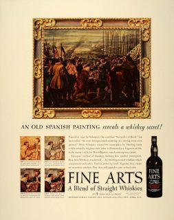 1941 Ad Fine Arts Whiskey Velazquez Surrender of Breda   ORIGINAL