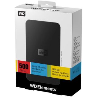 Western Digital Elements SE 500GB External Portable Black Hard Drive