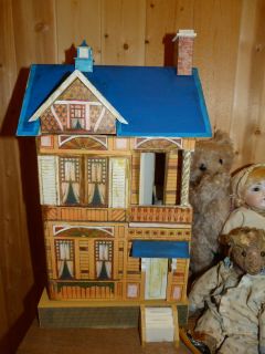  Reproduction German Gottschalk Bliss Blue Roof paper litho doll house