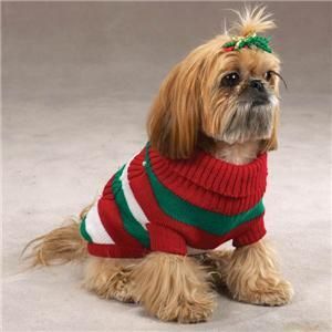 Dog XXS Striped Sweater Pearls Pet Christmas XX Small
