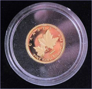 2009 Canada Gold $1 2 Dolar 1 25 oz 50 Cents Red Maple Early Strike