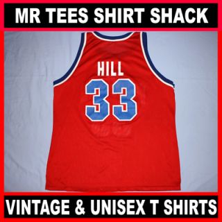 Detroit Pistons Grant Hill #33 Red Champion NBA Basketball Jersey Size