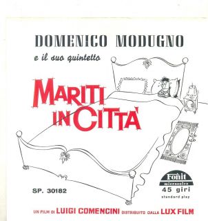Domenico Modugno Mariti in Citta RARE Original Italian PS 45rpm 1958
