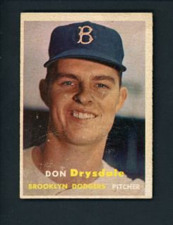 1957 Topps 18 Rookie Don Drysdale Brooklyn Dodgers