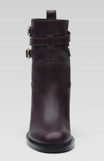 195 Gucci Devendra Leather Boots Ankle Booties Brown