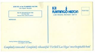 Don HO Postcard Flamingo Hotel Las Vegas Nevada 1970S