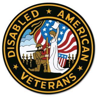 Disabled American Veterans Car Bumper Sticker 4 x 4