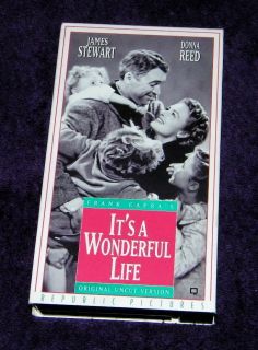 Its A Wonderful Life VHS James Stewart Donna Reed Free SHIP