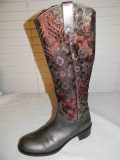 Donald J Pliner Western Couture Collection tall boots Italy 8 M