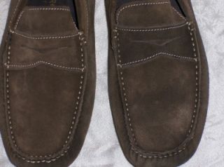 new donald j pliner men vinco walnut brown suede driving loafers shoes